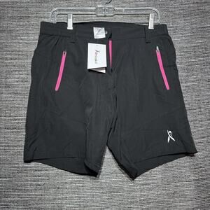 Priessei Shorts Women's Size M Black Pink Bike Cycling Padded